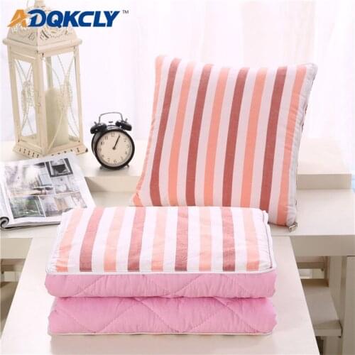 ADQKCLY Pink Stripe Cushion Wash Cotton PP Cotton Filler Cushion Blanket for Children Car Bed Towel Blanket 40*40cm to 100*150cm