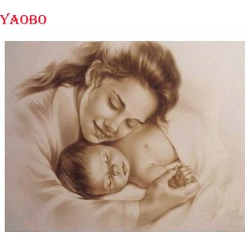 DiY Diamond mosaic diamond embroidery Mom and baby 5d diamond painting rhinestones cross stitch full 5D3D square round drill