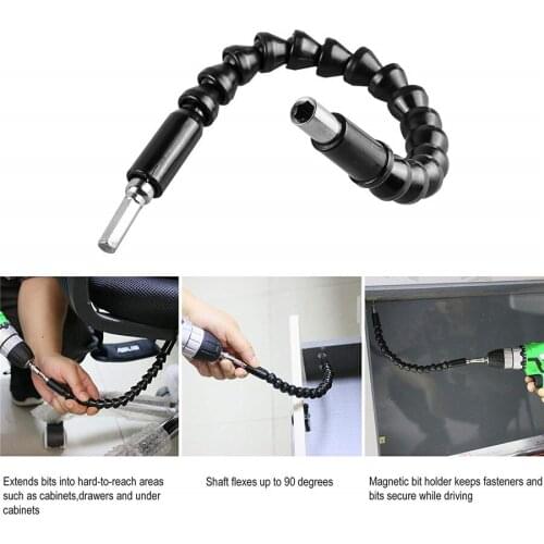 Free ship Universal Flexible Extension Soft Shaft with 1/4'' Power drill adapter + 1/4'' Magnetic Extend Drill Bit