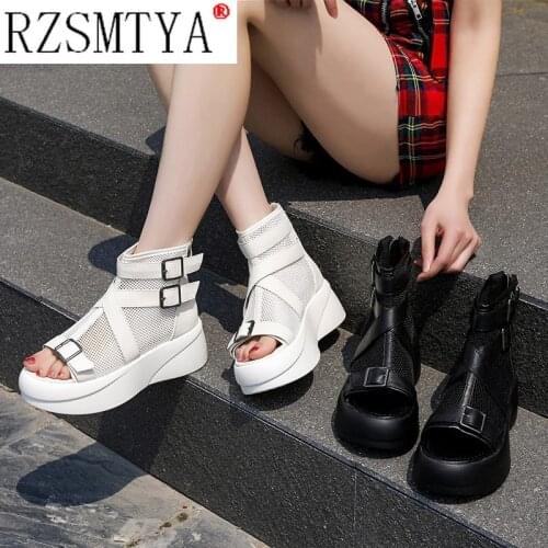 Summer Shoes Womens Sandals 2021 New Dress Shoes Fashion Casual Rome Peep Toe Buckle High Heels Shoes Wedge Sandals