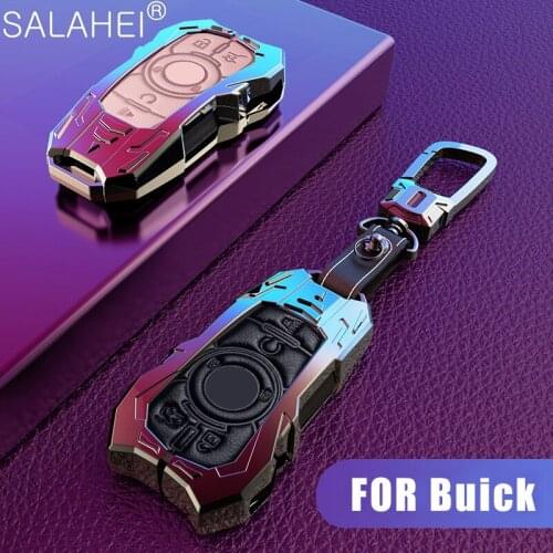 Zinc Alloy + Leather Car Key Case Cover Holder For Buick Encore Envision GL6 GL8 New Lacross Regal Verano For Opel Astral Style