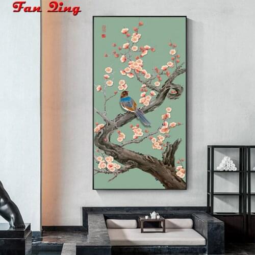 DIY 5D Diamond Embroidery Chinese style flower and bird pictures Full rhinestone Diamond painting cross stitch Mosaic needlework