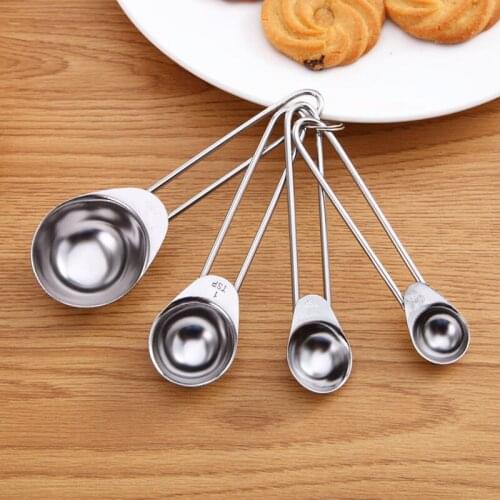 Stainless Steel Measuring Cup Kitchen Scale Measuring Spoons Scoop For Baking Cooking Teaspoons Sugar Coffee Tools Set