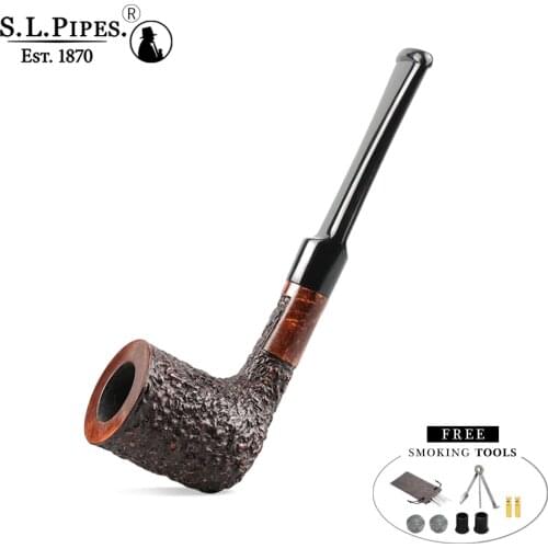 Smoker Pipe Handmade Carved Smoking Pipe Briarwood Tobacco Pipe Set With Free Accessories FreeShipping