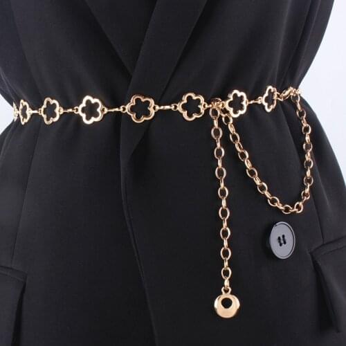 Metal Blets For Women Simple Vintage Silver Golden Hip Hop Designer Fashion Waist Chain Decoration Dress Ladies Female Strap
