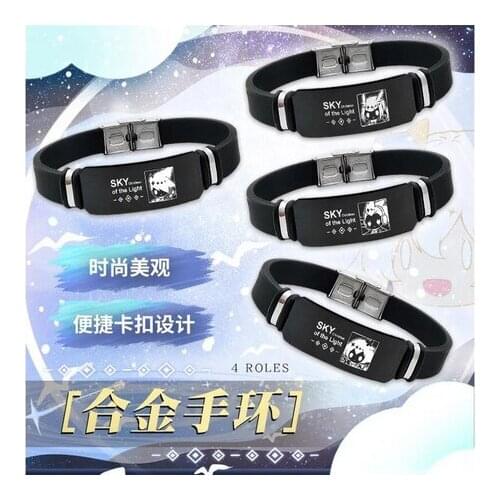 Anime Sky:Children of Light White Birds Fashion Bracelet Ring Fashion Titanium Steel Silica Gel Silicone Wristband Xmas Gifts