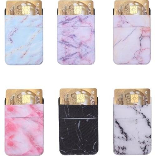 1PC Fashion Leather Phone Card Holder Elastic Solid Adhesive Sticker Cell phone Pocket Wallet Case Universal Cellphone Wallet