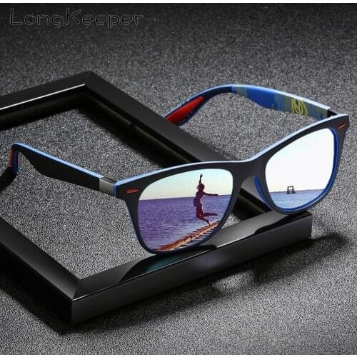 LongKeeper Men Polarized Sunglasses Women Classic Square Mirror Sun Glasses New Rivet Driving Goggles Gafas de sol UV400 P22
