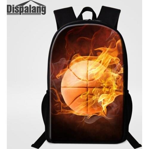 16 Inch Mens Backpack Basketballs Footballs Print School Bags For Boys Custom Personalized Children Bookbags Male Cool Mochilas