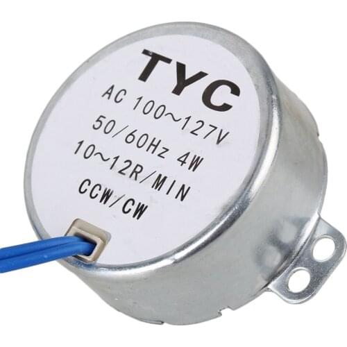Small Synchronous Motor AC 110V 10-12RPM 50/60Hz 4W CCW/CW TYC-50 Torque 2kgf.cm
