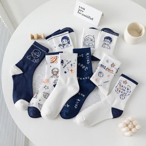 Harajuku humorous cartoon avatar printing socks spring and summer version hip-hop fashion street skateboarding basketball unisex