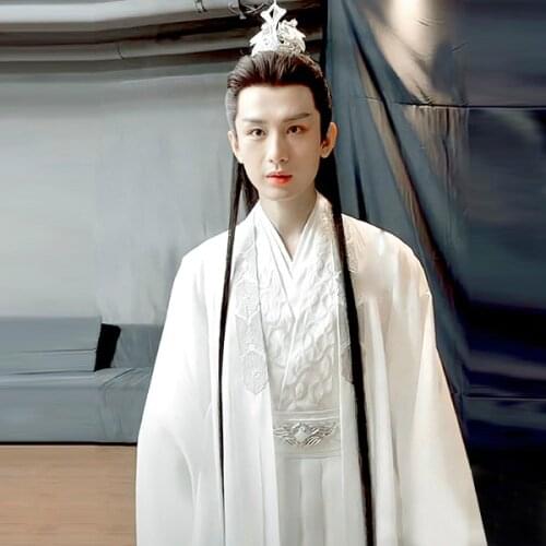Actor Cheng Yu New Drama Chen Xiang Ru Xue White Immortal Male Scholar Master Prince Costume Swordman Mens Cosplay Stage Hanfu