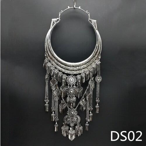 Hot sell new - free shipping 100% Handmade Miao silver collars and necklaces of Hmong choreography necklace