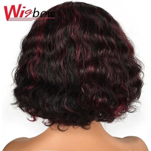 Human hair curly bob wigs brazilian deep wave lace wig for black women 150% human hair wigs t1b 30 grey colorful lace part wig