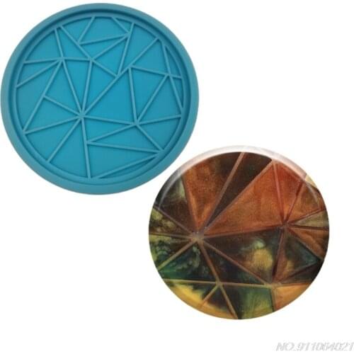 Mold Geometric Circle Round Shape Coaster Epoxy Resin Mold Cup Mat Pad Silicone Mould DIY Crafts Casting Tool M18 21 Wholesales