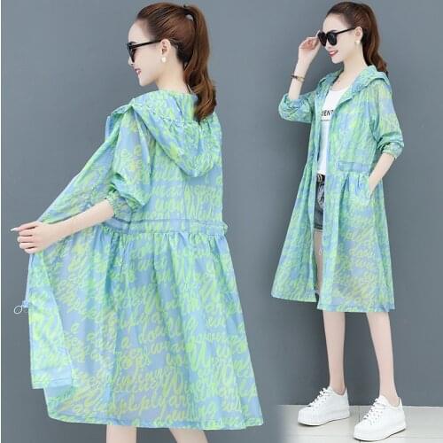 Printed Ice Silk Sunscreen Clothes Womens Long Summer Thin 2021 New Thin Shirt Long Sleeve Casual Coat Sunscreen Clothes