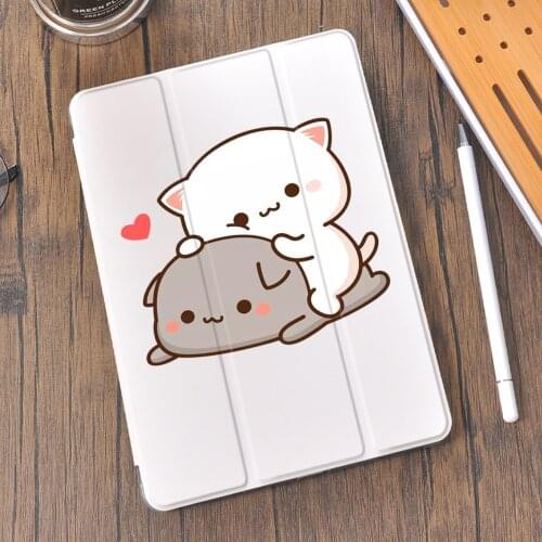 Lover Cat for Air 4 iPad Case Cute Pencil Holder 10.2 8th 2020 7th 12.9 Pro 11 2018 Mini 5 Cover Silicone For 10.5 Air 1 2 3