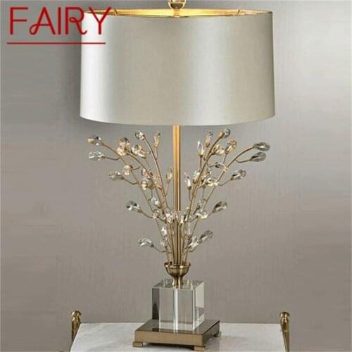 FAIRY Creative Table Lamp Modern LED Crystal Branch Decorative Desk Light for Home Bedside Bedroom