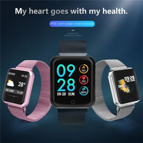Women Pink Smartwatch Weather Heart Rate Monitor Blood Pressure Girls Dress Smart Watch For IPhone Huawei Samsung Xiaomi