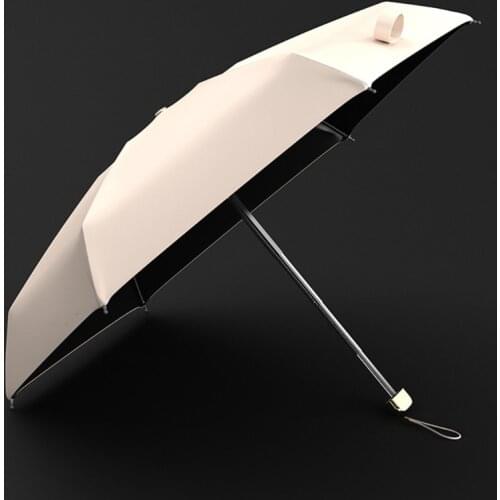 Modern Elegant Mini Flat Umbrella Manual 5 Folding Luxury Anti UV Sun Protection Rain-Proof Portable Pocket Umbrella