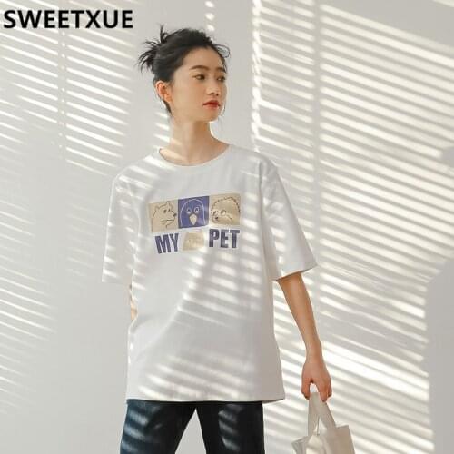 Женские хлопковые футболки SWEETXUE China At AliExpress