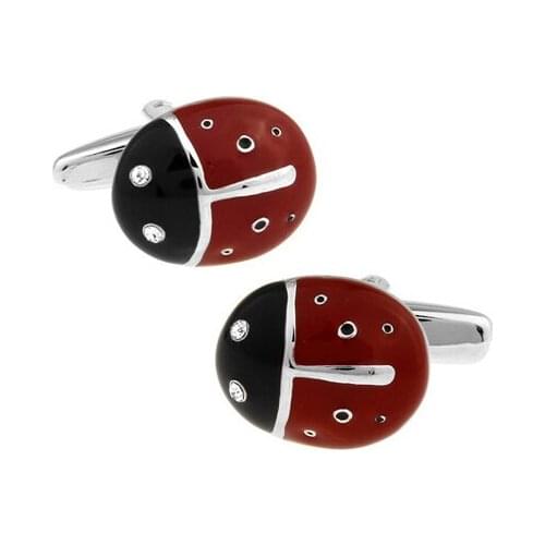 WN -High quality French shirts cufflinks gout animal painting series Red lady beetle metal cufflinks