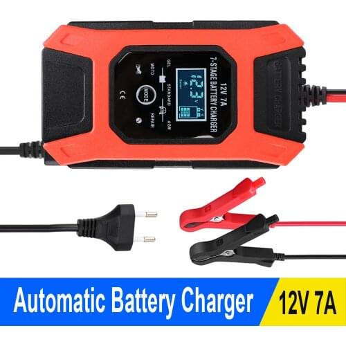 7 Stage Automatic Smart Car Battery Charger 12V 7A Digital LCD Wet Dry Lead Acid Battery-chargers For Motorcycle ATV Batteries