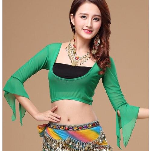 Bellydance Belly Dance For Oriental Dance Costumes Belly Woman Women Cotton Square Top Performance Service New Long Sleeves91