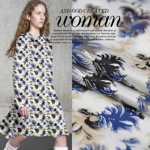 1 Meter Visual Impact Effect of Light Luxury Printing Dyeing Fireworks Flowers Silk Cotton Fabric