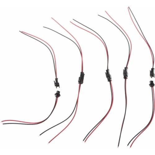 10 Pairs JST SM 2Pins Jack Male to Female Wire Connector For LED Strip Light