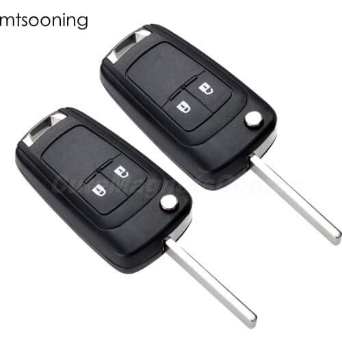 Mtsooning 2pcs 2 Buttons 433MHz Remote Control Key Fob ID46 Chip HU100 Blade for Aveo Cruze Orlando 2008 - Present