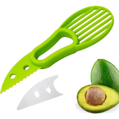 3 In 1 Avocado Slicer Fruit Shea Corer Butter Fruit Peeler Cutter Plastic Knife Kitchen Vegetable Tools Multi-function Slicer