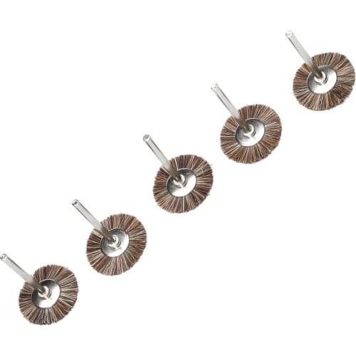 5Pcs 25mm rushes Wheel Kit Polish Tool Fibre Grinding Polishing Wheel Brushes for Rotary Tools B3mm Shank Dremel Accessories