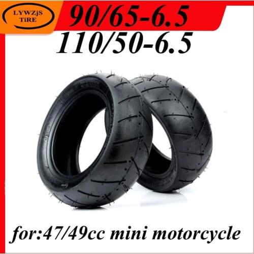 90/65-6.5 Vacuum Tire 110/50-6.5 Tubeless Tyre for 47cc/49cc Mini Pocket Bike Gas Electric Scooter Front/rear Tire