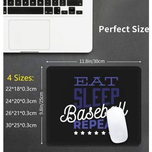 Repeat Eating Sleep Baseball Mouse Pad DIY Print Baseball Team Teams Game Games Player Baseball Bat Bat