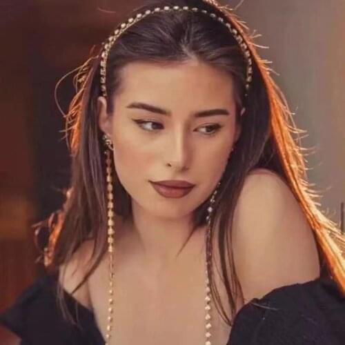 Shining Rhinestone long tassel chain single row headband womens jewelry asymmetric Crystal Wedding headdress hair chain jewelry