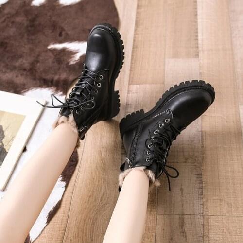 COOTELILI Brand Plus Size 40 Women Boots Womens Boots Cotton Boots Winter Boots 4cm Heel Lace Up Shoes Woman Ankle Boots