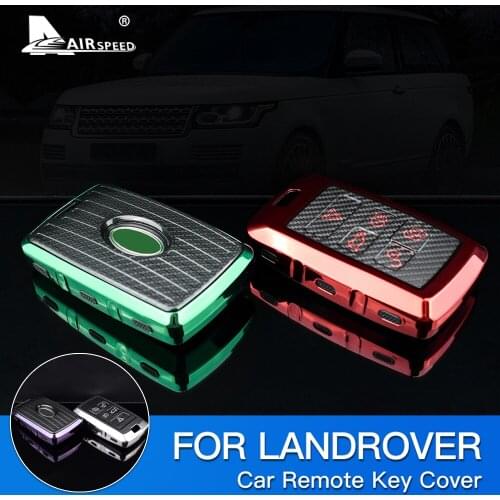 AIRSPEED TPU Carbon Fiber Car Remote Key Case Cover Shell for Land Rover Range Rover Sport Velar Discovery 5 Evoque Accessories