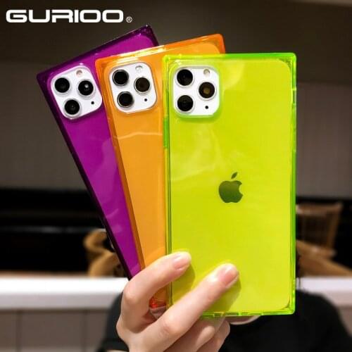 Luxury Square Phone Case For Samsung Galaxy S20 Ultra A51 A71 A50 A70 A10 A20 A30 S10 E S9 Plus Soft TPU Clear Back Cover Cases