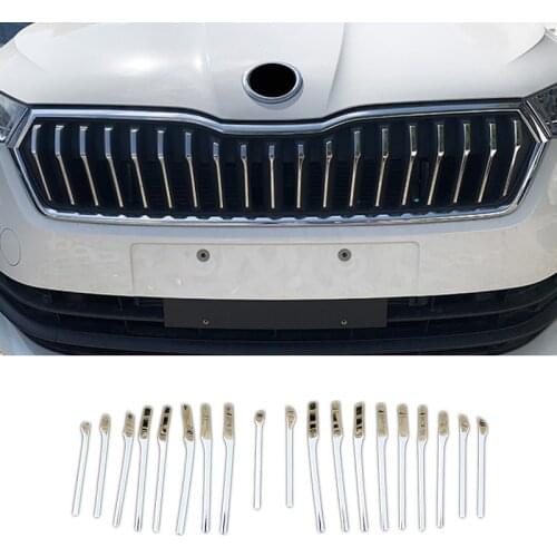 Car Front Grid Decorative Strip Accessories Low-Fit Air Intake Grille Bumper Trim Sequins For Skoda Rapid Spaceback 2020 2021