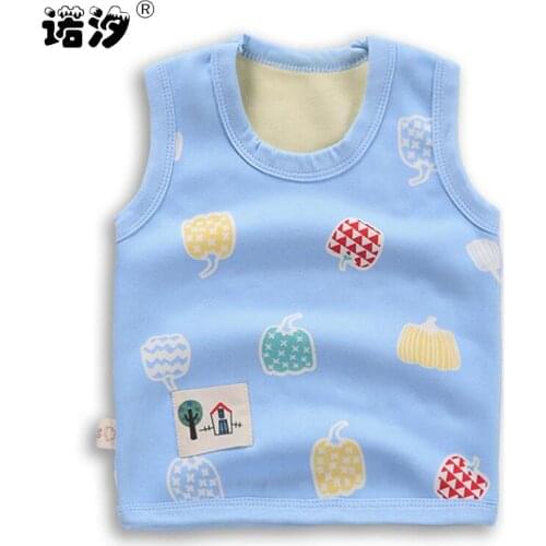 Baby vest child cotton O-neck velvet vest baby spring autumn warm sleeveless waistcoat for 1-7Y boys clothes girls tops outwear