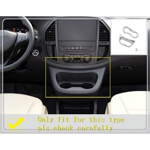 For Mercedes-Benz Vito W447 2014-2020 Chrome Front Cup Holder Panel Frame Decoration Cover Trim Car Styling