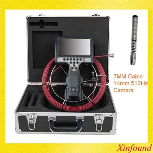 15/20/25 Meter 7mm Soft Cable 14mm 512hz Sonde Pipe Sewer Drain Inspection Camera Endoscope Borescope 7'LCD