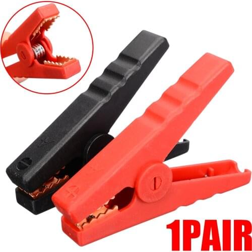2pcs 100A Insulated Crocodile Alligator Clip Car Battery Alligator Test Lead Clamps Clips Connector Plug Power