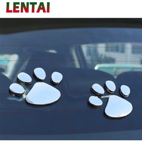 LENTAI 2Pcs Car Stickers 3D Metal Bear Paw Styling For hyundai ix35 ix25 creta Subaru Jetta Chevrolet Cruze Aveo Captiva Kia Rio