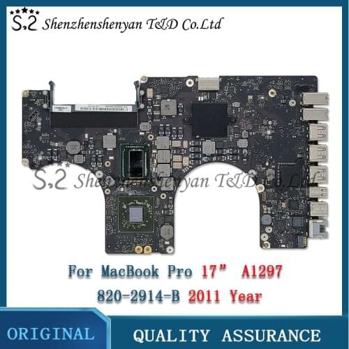 Tesed A1297 820-2914-B 2011 Year i7 2.4Ghz Motherboard for Macbook Pro 17" Logic Board EMC 2352-1 EMC 2564 MD311xx/A