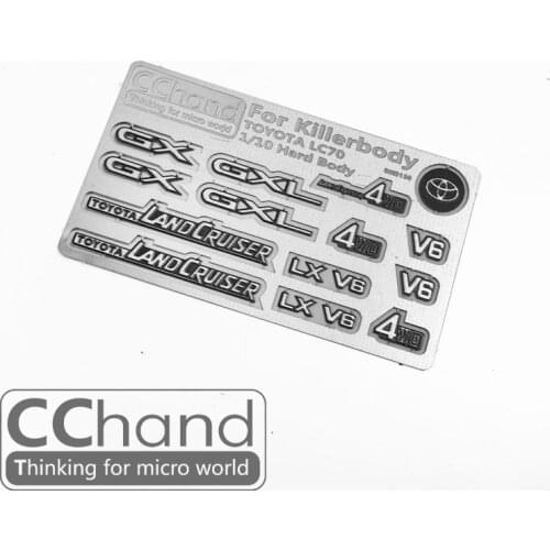Metal Logos and Stickers a sheet for RC8WD LWB w/Land Cruiser LC70 Body Set killerbody lc70 metal emblem