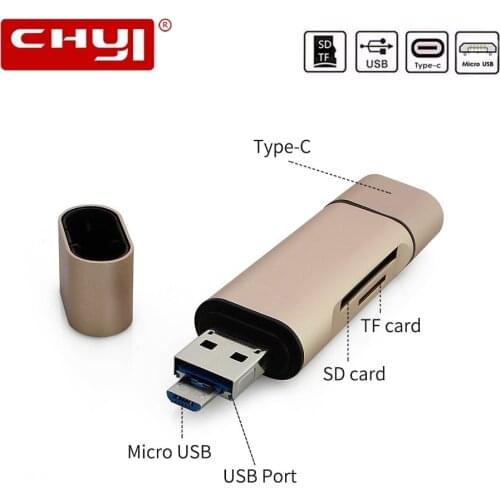 CHYI Mini Usb 3.0 Card Reader Type C Smart Cardreader Multi In One Micro OTG Portable Laptop Accessories For Smartphone Computer