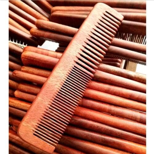 Sandalwood 2 In 1 Men Hair Comb Wide Coarse Fine Toothed Combination Portable Vintage Head Hairdressing Styling Tool