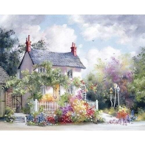 R43288 Landscape Hut cross stitch kit people 18ct 14ct UNprinting11ct count canvas stitches embroidery DIY handmade needlework